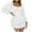 White, variant on gakvbuo Fall Dresses For Women 2023 Plus Size Mini Dress Long Sleeve Women's Casual Summer Short Sleeve Off The Shoulder Solid V-Neck Dress