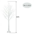 thumbnail image 2 of 6ft Lighted Birch Christmas Tree in White, with PVC Branches, 96 LED Lights, Sturdy Metal Stand, Easy Assembly for Home, Office, or Party Décor, 2 of 8