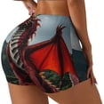 thumbnail image 2 of Kdxio Majestic Red Dragon Print Workout Shorts for Women Seamless Soft Smooth Gym Yoga Scrunch Active Shorts, 2 of 5