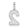 thumbnail image 4 of 14k White Gold Diamond Sport game Number 2 Pendant Necklace Measures 15.21x6.82mm Wide 1.29mm Thick Jewelry for Women, 4 of 6