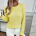thumbnail image 6 of Womens Knitted Sweaters, Long Sleeve Pullover for Women Fall Fashion Loose Fit Hollow Solid Color Crewneck Sweatshirts S-XL, 6 of 8