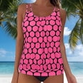 thumbnail image 1 of Roncen Women's Polka Dot Tankini Set - Ruffled Smock Top & Solid High-Waisted Swim Bottom, 1 of 5