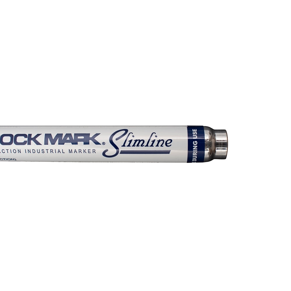 12 Pc Set White Brockmark Slimline Industrial Paint Markers Opaque Gloss Pen Metal Wood Plastic Glass for Auto Construction Arts Home