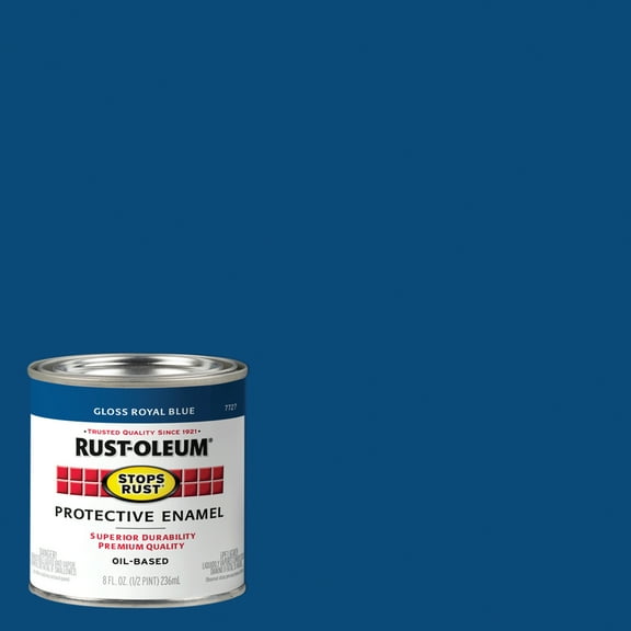 6 Pack, Royal Blue, Rust-Oleum Stops Rust Gloss Protective Enamel- 7727730, 1/2 Pint