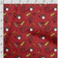 thumbnail image 3 of Soimoi Musical Instruments Printed, Cotton Fleece, Fabric by The Yard Sewing DIY Stretch Fabric 56 Inches Wide, WarmFabric for Hats, Coats, Gloves, Blankets, Red, 3 of 5