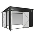 thumbnail image 7 of Aoxun 9.5'x7.5' Shed Outdoor Storage Shed with Triple Lockable Door Metal Storage Cabinet with Slopping Roof, 7 of 7