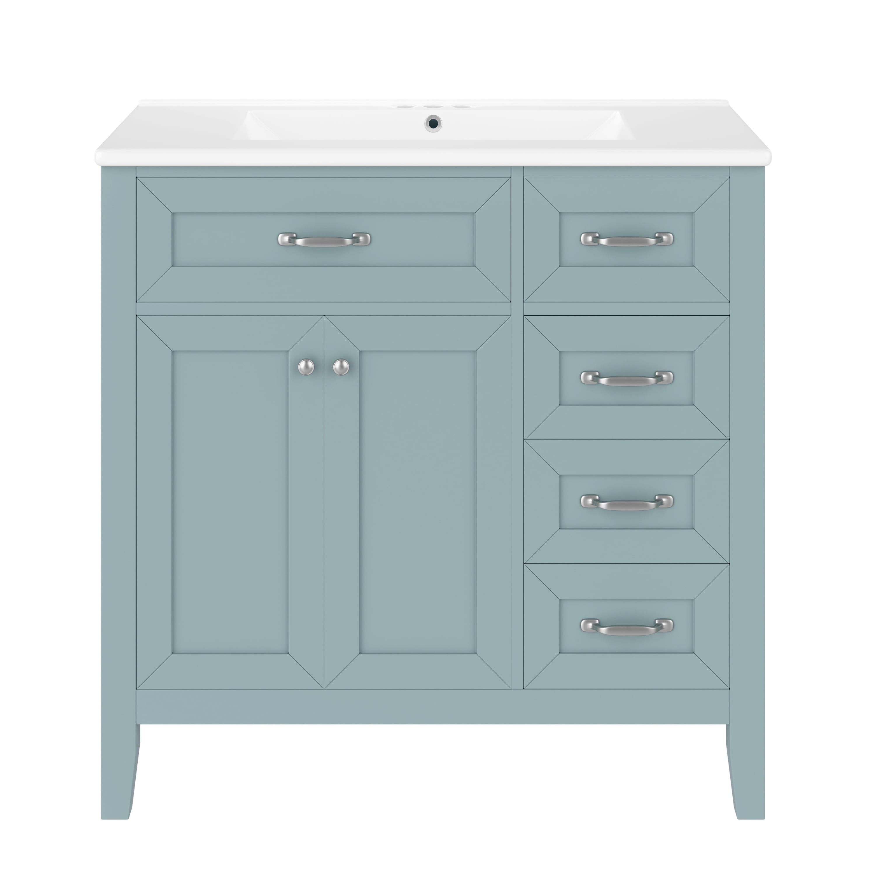 Euroco 36" Bathroom Vanity with Sink，Drawers, Solid Frame and MDF Board
