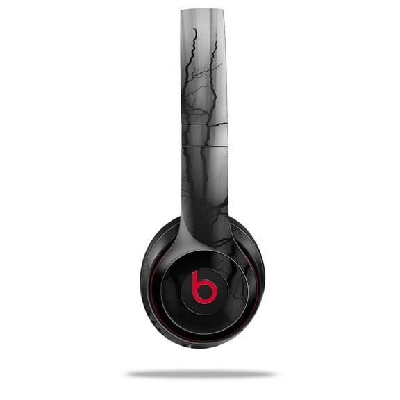 Skin Decal Wrap for Beats Solo 2 and Solo 3 Wireless Headphones Lightning Black (BEATS NOT INCLUDED) by WraptorSkinz