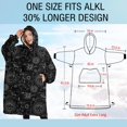 thumbnail image 4 of Oversized Wearable Blanket Hoodie,Black Gothic Sun Planet Pattern Sherpa Blanket Hoodie with Super Pockets,Super Warm Fuzzy Pullover for Women & Men, 4 of 6