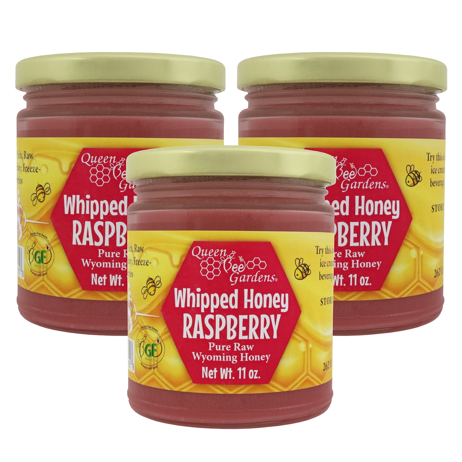 Queen Bee Gardens Naturally Flavored Whipped Wyoming Honey - Raspberry ...