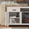 thumbnail image 4 of LazySunsets 80" Farmhouse Fireplace TV Stand for TVs Up to 90 Inches, Media Console with 36" Color Changing Electric Fireplace Insert, Barn Doors, Storage Drawers & Adjustable Shelves, White, 4 of 7