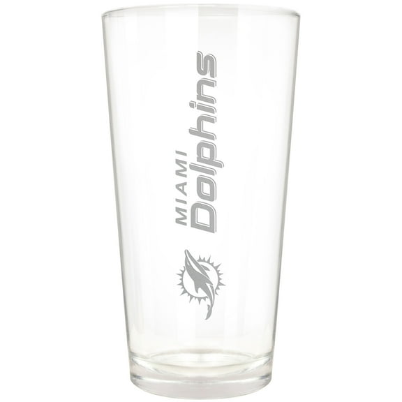 Miami Dolphins Etched 16oz. Vertical Rally Cry Pint Glass