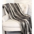 thumbnail image 2 of Plutus Gray and Taupe Faux Fur Luxury Throw 72"W x 60"L, 2 of 3