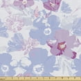 thumbnail image 1 of Floral Fabric by the Yard Upholstery, Rhythmic Hibiscus Tropic Flowers Art in Spring Tones, Decorative Fabric for DIY and Home Accents, Ceil Blue Lilac by Ambesonne, 1 of 5