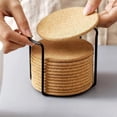 thumbnail image 4 of Posavasos de madera perfecl para bebidas tapetes esenciales para tazas de cocina protección de mesa redondo, 4 of 8