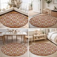 thumbnail image 4 of Round Area Rugs 4Ft, Boho Non-Slip Washable Circle Rugs Carpet, Abstract Geometric Ethnic Bohemia Textured Indoor Outdoor Rug Floor Mats Throw Runner for Bedroom Living Room Bathroom, 4 of 8