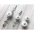 thumbnail image 2 of Drawer Knob Ceramic Cabinet Pull Handle Silver White Cabinet Handle Porcelain Dresser Pulls Kitchen Door Handles Hardware Chrome (Larger Knob w. Plate), 2 of 7