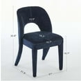 thumbnail image 3 of Dining Chairs Dark blue chenille dining chair features a hollowed-out backrest design Set of 2 Suitable for restaurant kitchens,Dining Room Seating, 3 of 9