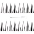 thumbnail image 1 of Paquete de 16 moldes de cuerno de crema, conos para hornear de 5,5 pulgadas, formas de cuerno de crema, tubos de acero inoxidable, molde para helado con 1 cepillo de limpieza, 1 of 1