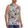 thumbnail image 2 of Bixox Men's Colored Casino Chips Printed Shirt Sleeveless Fitness Tank Top-Medium, 2 of 5