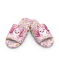 thumbnail image 2 of COEQINE Axolotl Daisy Pink Slip On Slippers Womens Fluffy Slippers Soft Indoor Sandals Cute House Slides Comfortable Open Toe Slip On House Shoes Footwear for Bedroom Travel, 36-37, 2 of 7