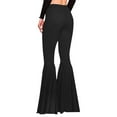 thumbnail image 4 of Prolriy Flare Pants for Women Ladies Solid Color High Waist Slim Fit Casual Flared Pants Trousers Bell Bottoms Womens Pants Black XXL, 4 of 7