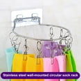 thumbnail image 2 of Hat and Sock Rack Multifunctional Wall Mounted Stainless Steel Clothes Hanger with 8/10 Pegs, 2 of 8