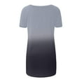 thumbnail image 5 of SHOPESSA Womens Tops Fashion Gradient Printed Blouse V-neck Short Sleeve Tunic Tops Casual Summer Long Shirts for Women to Wear with Leggings, 5 of 5