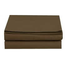 Flat Sheet Elegant Comfort Wrinkle-Free 1500 Series Soft Egyptian Quality 1-Piece Flat Sheet, Queen Size, Chocolate Brown