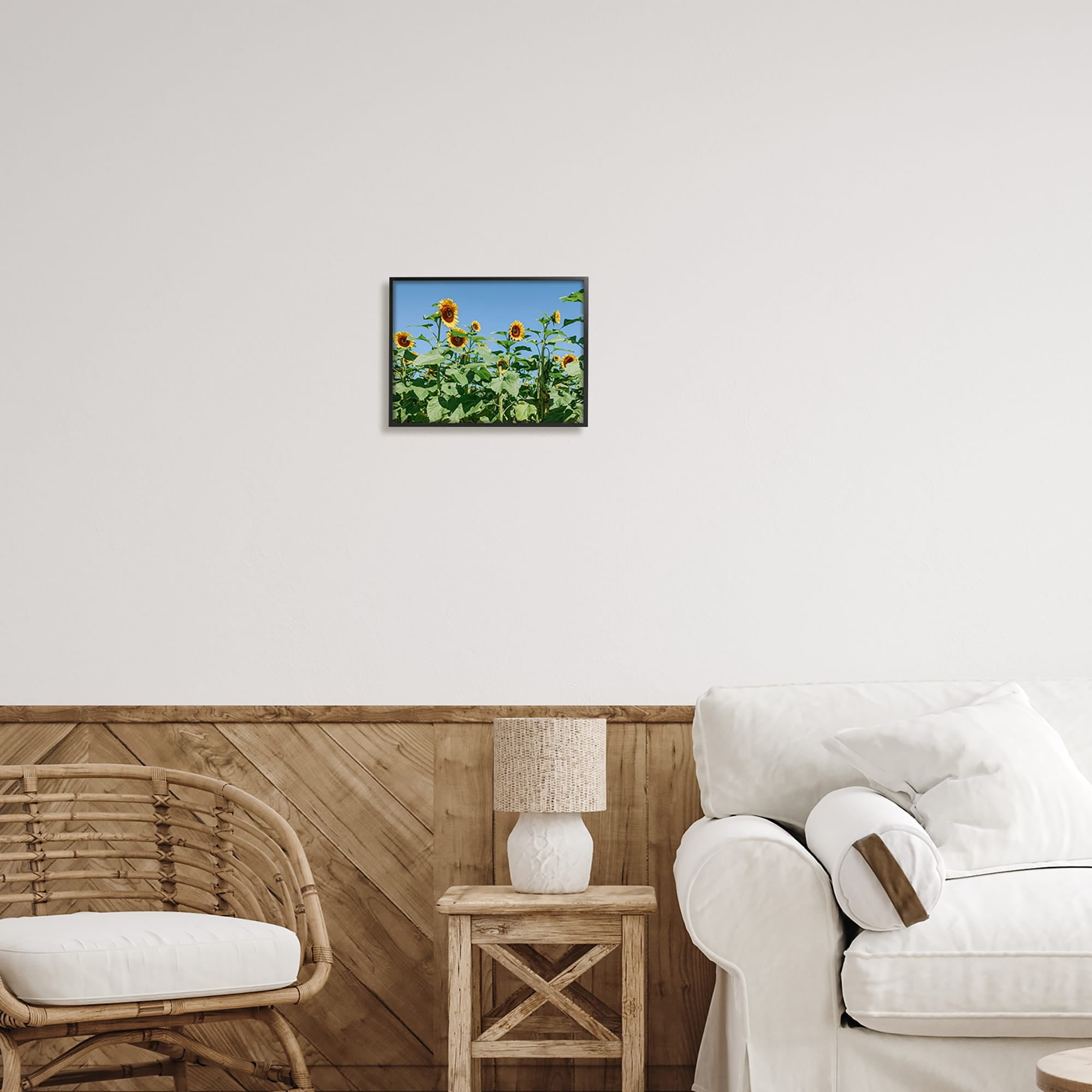 Stupell Industries Tranquil Country Sunflower Meadow Sunny Daytime Blooms Photograph White Framed Art Print Wall Art, Design by Kali Wilson