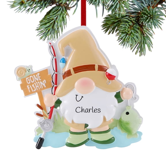 Gnome Fishing Ornament