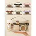 thumbnail image 2 of Large Clear Makeup Bag Big Pink Travel Cosmetic Bag On-the-go Toiletry Bag with Handle Transparent Toiletries Bags Pouch for Purse Orangizer for Daily Essentials White, 2 of 9