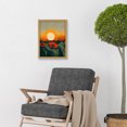 thumbnail image 2 of Abstract Sunrise Over Poppy Meadow William Morris Style Artwork Framed Wall Art Print A4, 2 of 4