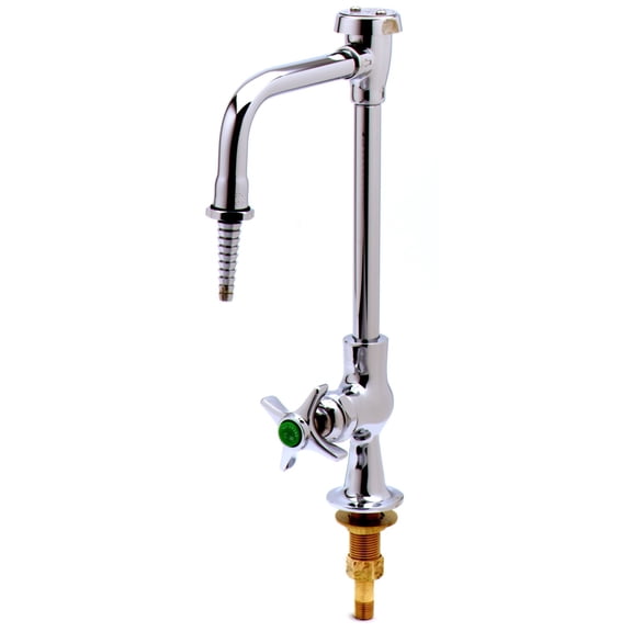 T&S Brass Single Ledge Laboratory Faucet with Vacuum Breaker Gooseneck nozzle