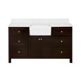 thumbnail image 4 of Yorkshire 60" Single Farmhouse Bathroom Vanity with Chocolate Cabinet and Engineered Marble Top, 4 of 6