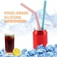 thumbnail image 5 of Irfora 6 piezas de pajitas de silicona reutilizables con 2 cepillos de limpieza pajitas largas y flexibles pajitas de beber multicolores sin BPA para restaurante de fiestas Irfora Pajitas de silicona, 5 of 7