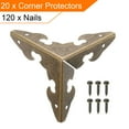 thumbnail image 3 of Uxcell 30 x 30 x 30mm Metal Box Corner Protectors Edge Guard Bronze Tone 20pcs, 3 of 5