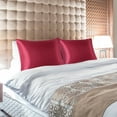 thumbnail image 3 of PiccoCasa Satin Pillowcases for Skin Set of 2, Zipper Closure Burgundy Queen, 3 of 7