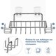 thumbnail image 2 of Jabonera de pared de ducha con 4 ganchos, jabonera adhesiva de acero inoxidable para baño, plateado JAMW Sencillez, 2 of 5