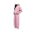 thumbnail image 5 of Zynoxe Womens Sweatsuits 2 Piece Set Long Sleeve Hooded Sweatshirt & Elastic Drawstring Waist Sweat Pants Suit Versatile Solid Color Tracksuit Set Lightweight Fall Winter Suit Set with Pockets Pink L, 5 of 7