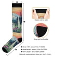 thumbnail image 3 of FORMRS Womens Knee High Socks Casual Long Thick Travel Daily Wear, 2 Pairs, Floral Mountain, 3 of 6