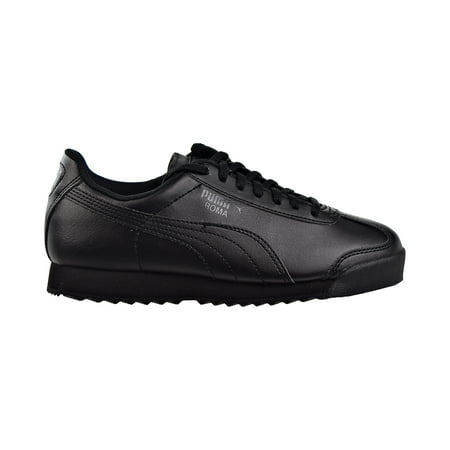 Puma Roma Basic 354259-12 Sneakers Big Kids Black Leather Running Shoes NR7997 (Black,6)