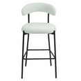 thumbnail image 2 of FFZ 26 inch Teddy Fabric Counter Height Bar Stools Black Powder Coating Base Set Of 2 Snow, 2 of 10