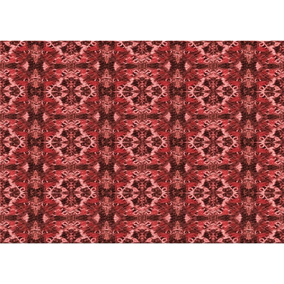 Ahgly Company Indoor Rectangle Patterned Cranberry Red Area Rugs, 6' x 9'
