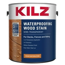 KILZ Waterproofing Wood Stain, Exterior, Semi-Transparent, Cedar, 1 Gallon