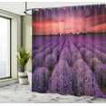 thumbnail image 4 of Ambesonne Dark Purple Shower Curtain, Lavender Field Sunset, 69"Wx70"L, Coral and Purple, 4 of 4