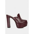 thumbnail image 2 of BAUHAUS Burgundy Croc Pattern Heeled Platform Mules, 2 of 6