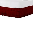 thumbnail image 2 of BedDecor Multi Ruffle Skirt 15 Inches Burgundy/King Egyptian Cotton Base Valance Sheet, 2 of 5
