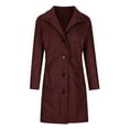 thumbnail image 4 of Hfyihgf Wool Blend Peacoats for Women Notched Lapel Single Breasted Trench Coat Long Sleeves Winter Overcoat z2-Wine L, 4 of 5