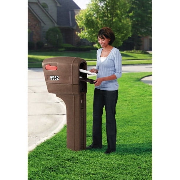 Step2 MailMaster Plus Plastic Mailbox Walnut Finish - Walmart